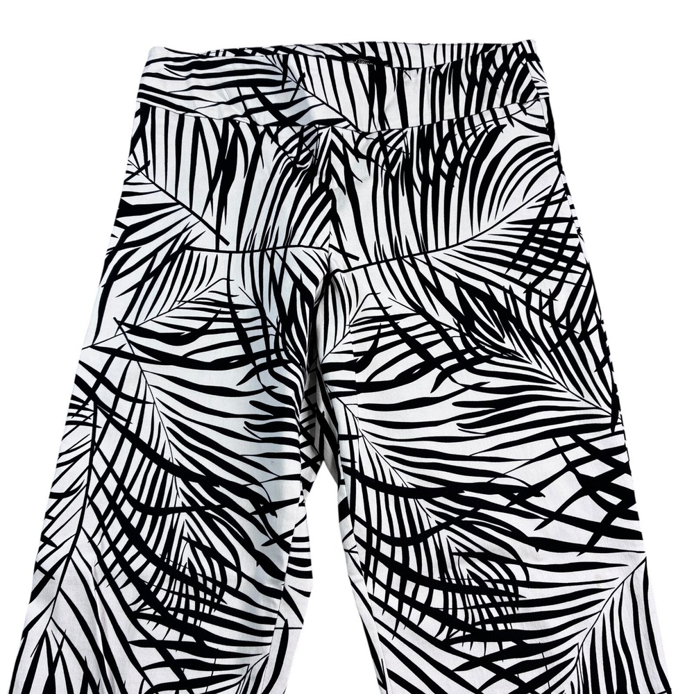 Estelle and Finn Black White Ankle Trousers Women's Size 6 Palm Print Made in NY - Picture 7 of 16